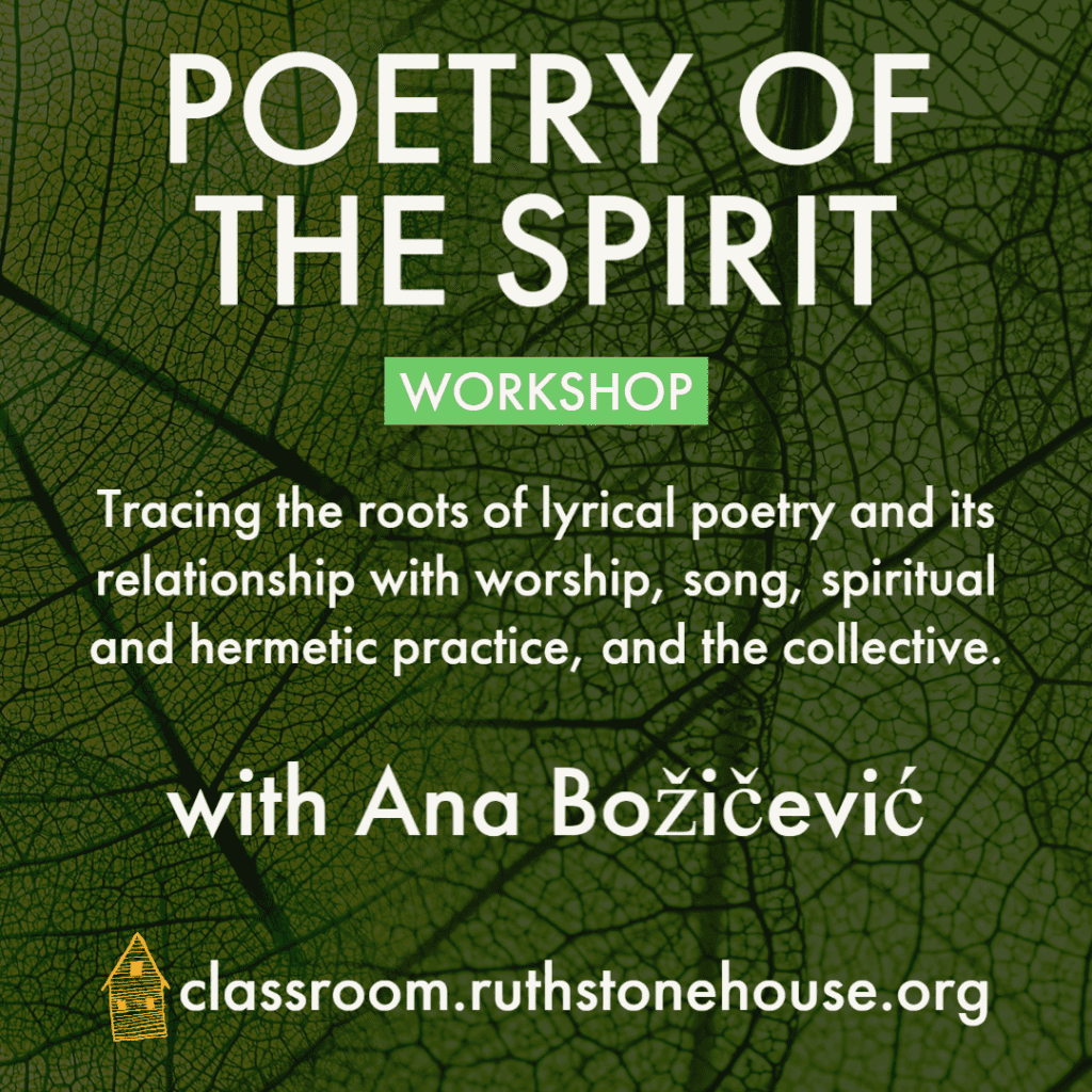 POETRY OF THE SPIRIT: a workshop
